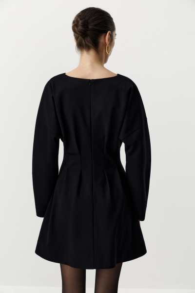 Платье мини приталенного силуэта (черный) (XS) 