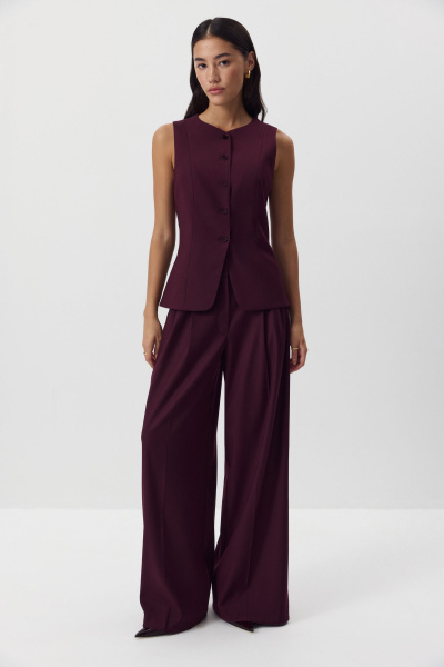 Брюки палаццо (сливовый) (M) 