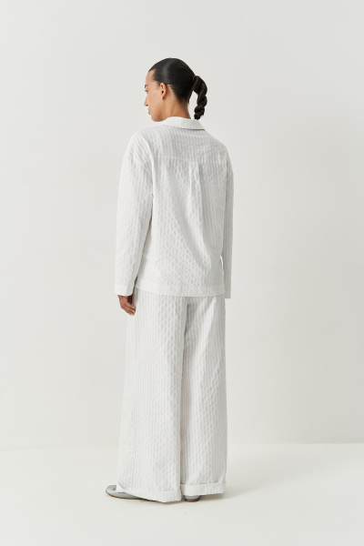 Брюки полоска с гульфиком (белый) (M) 