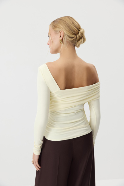 Лонгслив со спущенным плечом  (Сливочный) (XS)