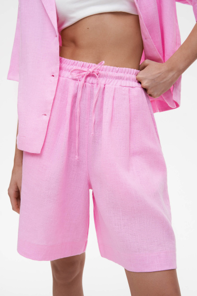 Шорты на резинке изо льна (XS/S, барби) 2169