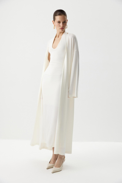 Кардиган удлиненный из вискозы (Молочный) (one size) 