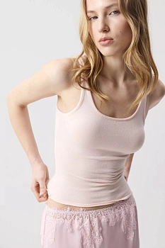 Топ с глубоким вырезом (Пудровый)