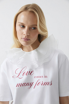 Воротник из органзы на завязках (белый)