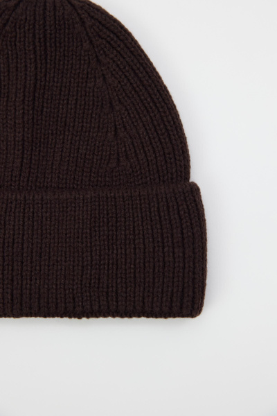 Шапка бини из шерсти мериноса (Шоколадный) (one size) 