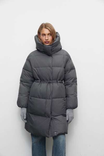 Полупальто утепленное/ Women's padded semi coat (XS, графитовый/anthracite)