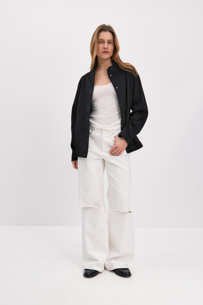 Бомбер из пальтовой ткани (one size, черный) 