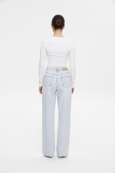 Джинсы с необработанным низом/Denim pants with raw edge (27/S, светло-голубой/light blue) 2869