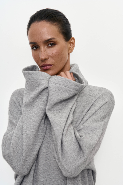 Джемпер из теплого трикотажа (XS/S, серый) 