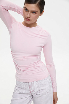 Лонгслив с драпировкой на груди