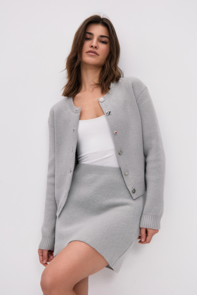 Юбка мини вязаная (серый) (M/L)