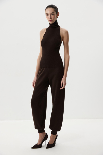 Топ-халтер вязаный (Шоколадный) (M) 