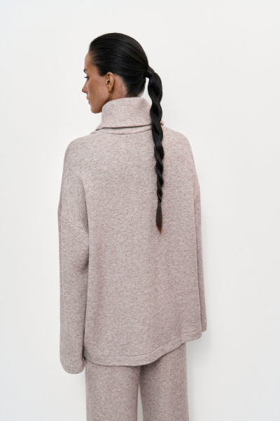 Джемпер из теплого трикотажа (XS/S, кофейный)