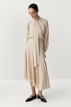 Юбка в стиле бохо из шифона (Светло-бежевый)