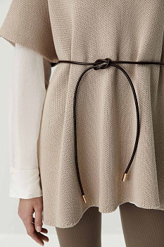 Ремень-шнур кожаный (шоколадный)