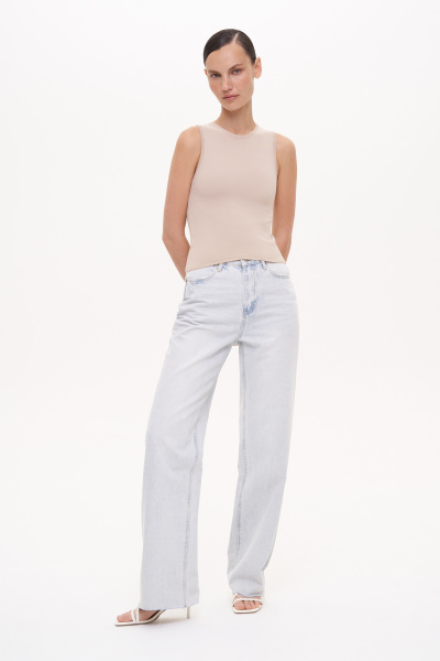 Топ базовый из вискозы (L, бежевый) 2183