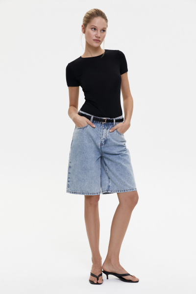 Шорты джинсовые удлиненные/Denim shorts (26/XS, светло-голубой/light blue) 2869