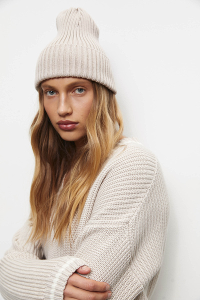 Шапка из шерсти (one size, бежевый)