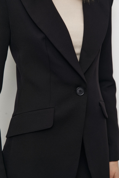 Пиджак приталенный (XS, черный) 