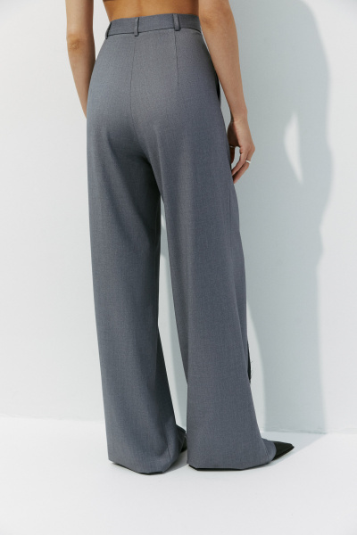 Брюки прямые в гранжевом стиле (серый меланж) (XS) 