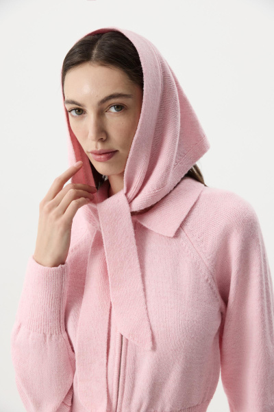 Кардиган на молнии  с шерстью альпаки  (Розовый) (M) 