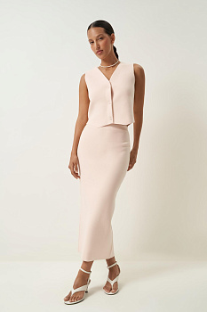 Юбка вязаная карандаш (кремовый)