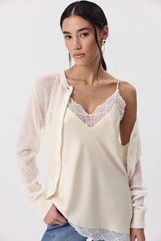 Топ с кружевом (Ванильный)