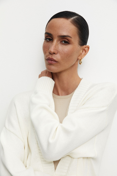 Кардиган из хлопка (one size, молочный) 2158