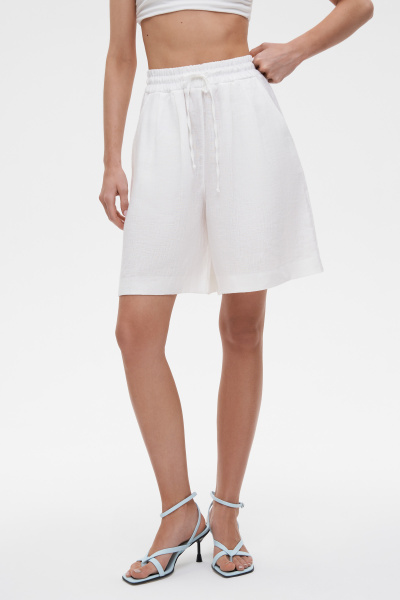 Шорты на резинке изо льна (XS/S, молочный) 2207