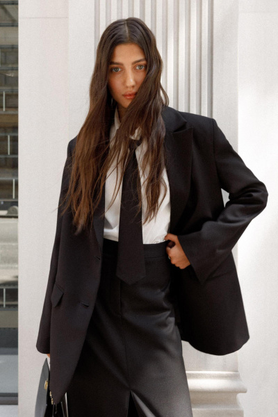 Рубашка классическая со съемным галстуком (L, молочный) 2207