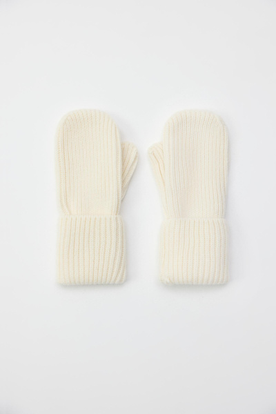Варежки из шерсти мериноса (Ванильный) (one size) 