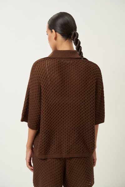 Костюм вязаный из хлопка (коричневый) (M/L) 