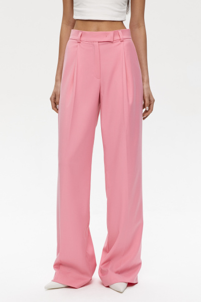 Брюки широкие с заниженной талией (XS, розовый) 