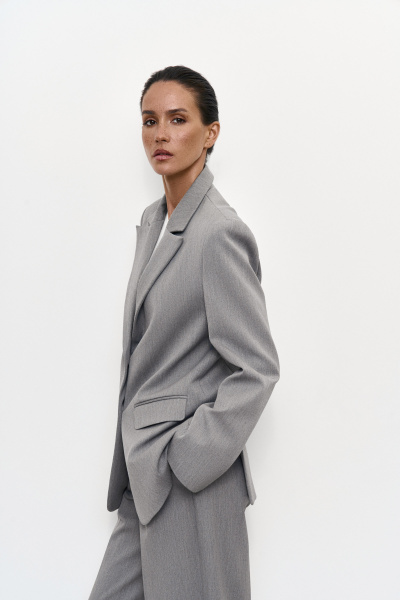 Пиджак свободного кроя (M, серый)