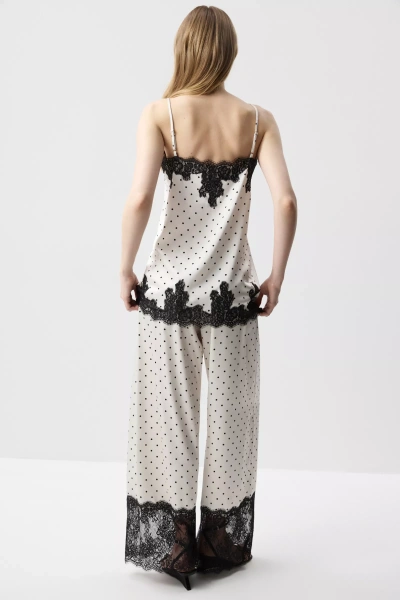 Топ на бретелях с кружевом (Горох на молочном) (S) 