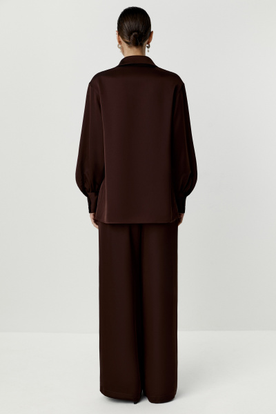 Брюки из сатина (коричневый) (XS) 