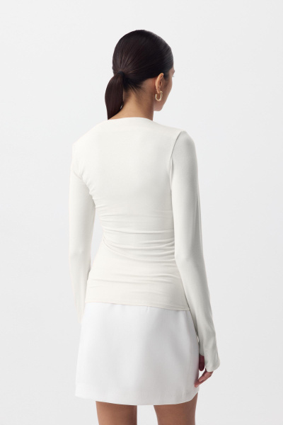 Лонгслив с асимметричной горловиной (ванильный) (XS) 