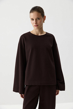 Лонгслив с широкими рукавами (Шоколадный)