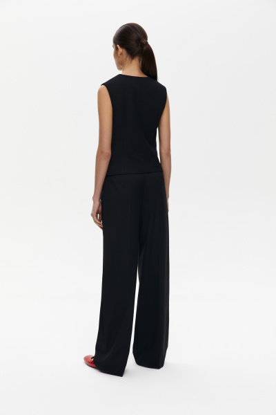 Брюки прямые из костюмной ткани (XXS, черный) 