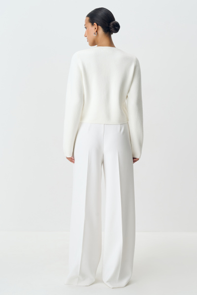 Кардиган с золотистыми пуговицами (белый) (S) 