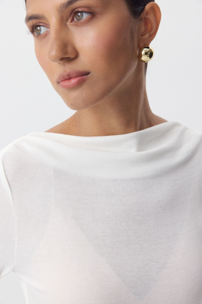 Лонгслив из кашемира с лиоцеллом (ванильный) (M) 