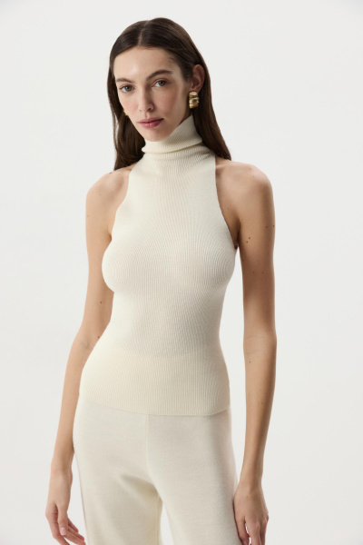 Топ-халтер вязаный (Молочный) (M) 