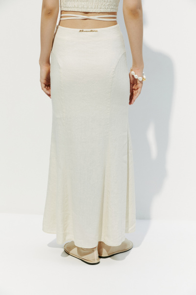 Юбка годе с рельефами (XS, кремовый) 