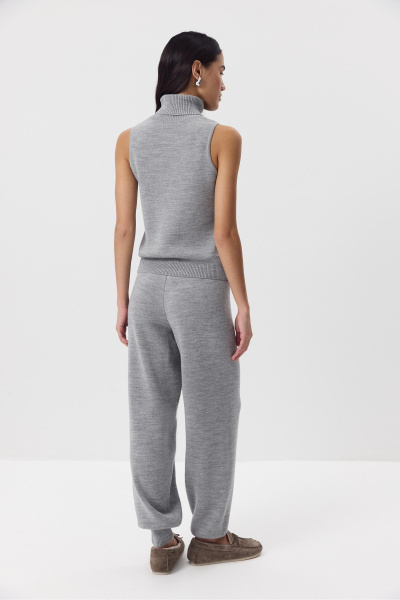 Брюки - джоггеры вязаные с шерстью (серый) (M) 