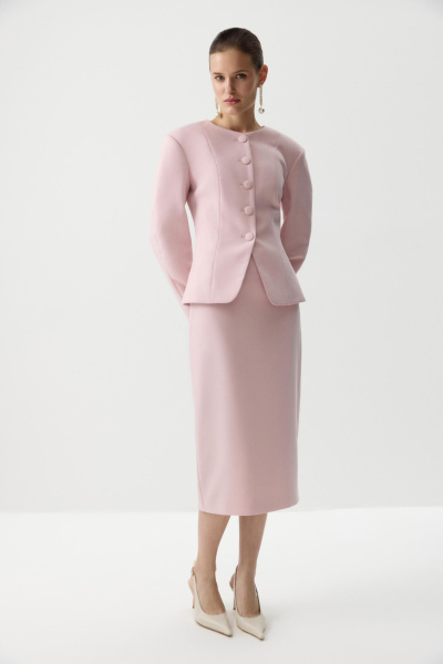 Юбка прямая миди (Розовый) (M) 