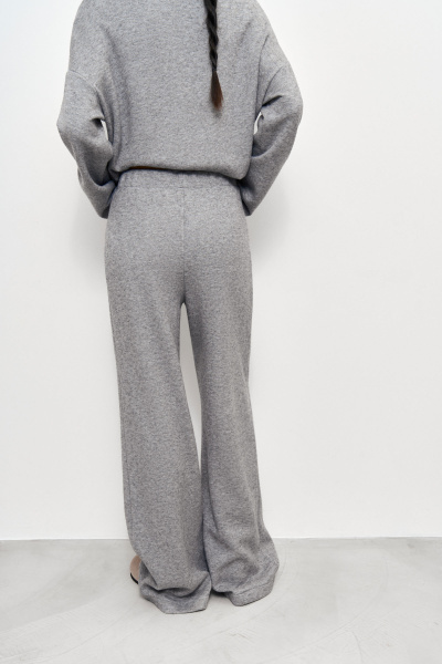 Брюки широкие из теплого трикотажа (XS/S, серый) 