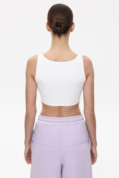 Кроп-топ трикотажный (L, молочный) 2207