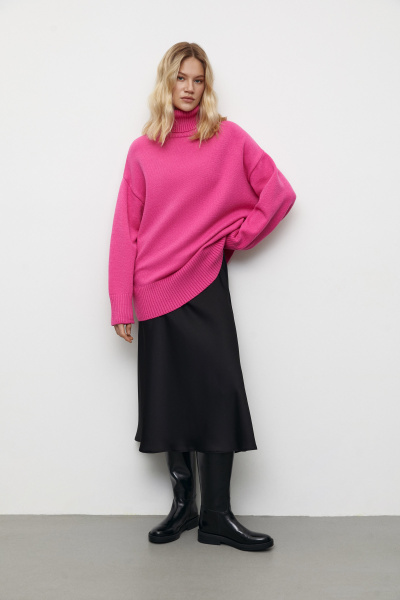 Свитер базовый удлиненный (one size, фуксия) 