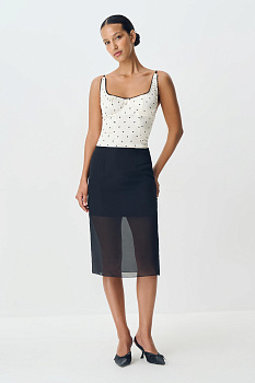 Юбка прозрачная из шифона (черный)