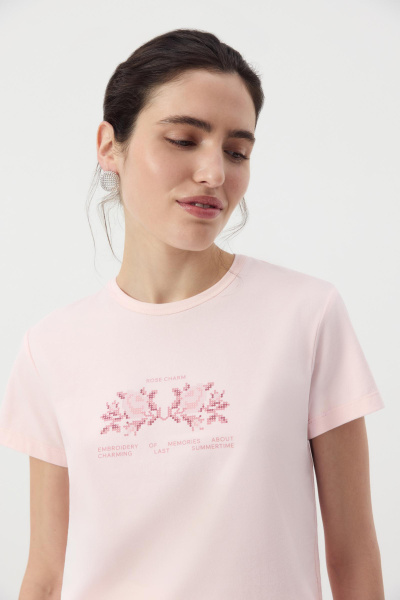 Футболка Fitted с принтом (Розовый) (L) 